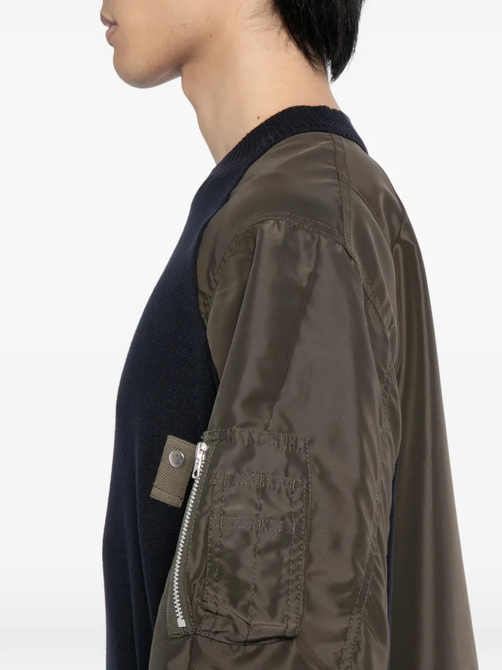 sacai Sponge sweater Zwart