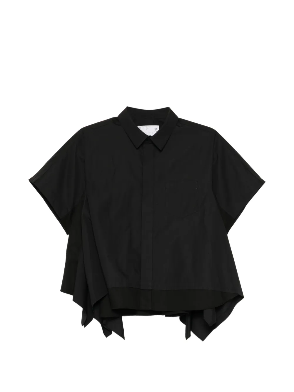 sacai flared asymmetric hem shirt - Nero