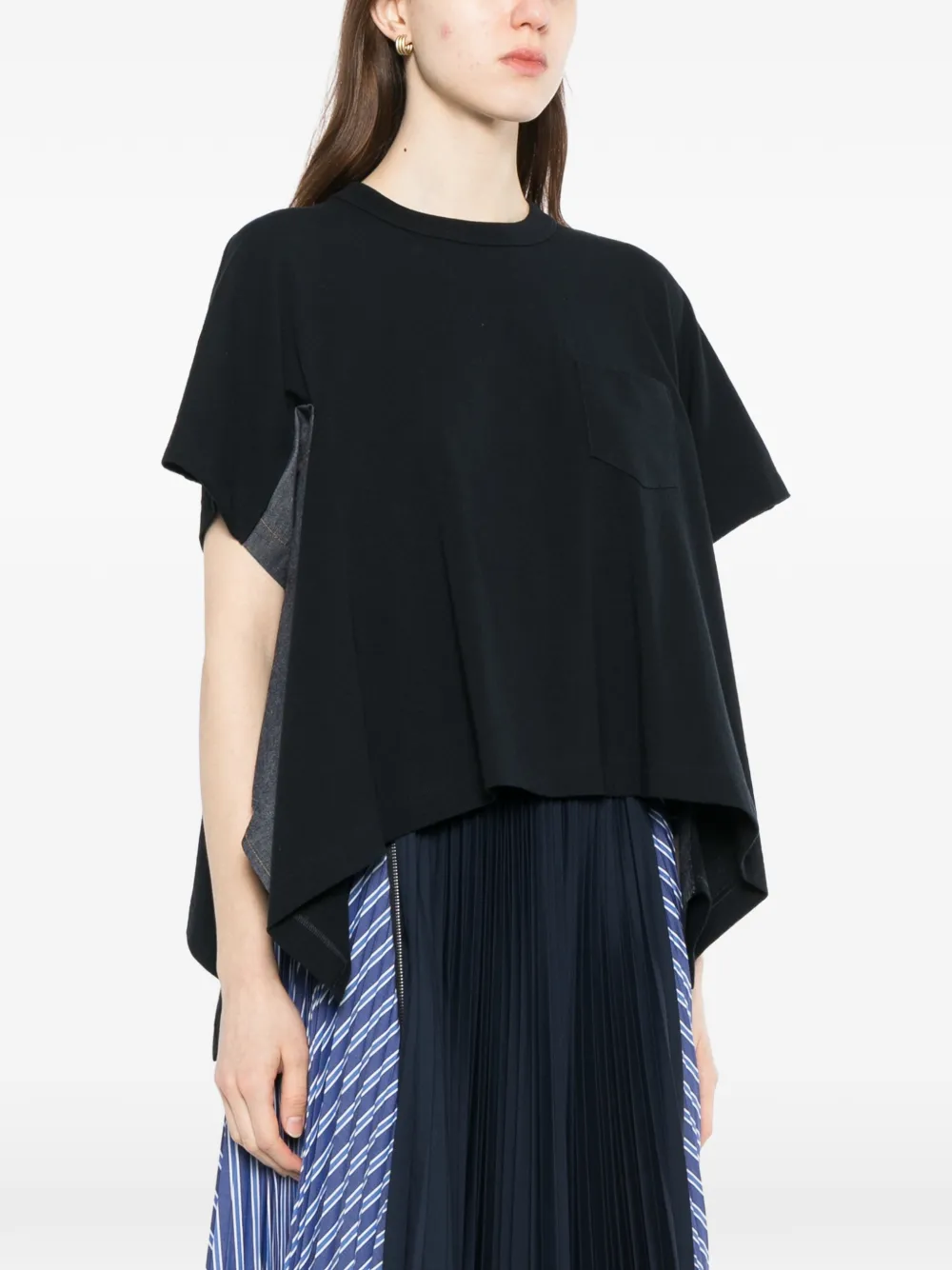 sacai Katoenen T-shirt Blauw