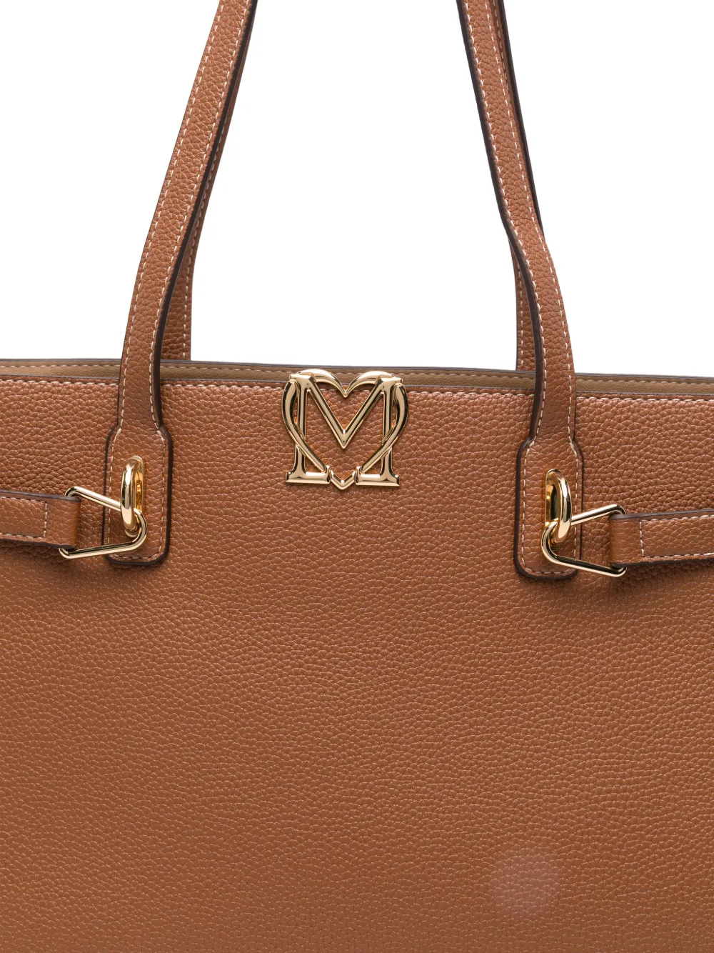 Love Moschino Shopper met logo gesp Bruin