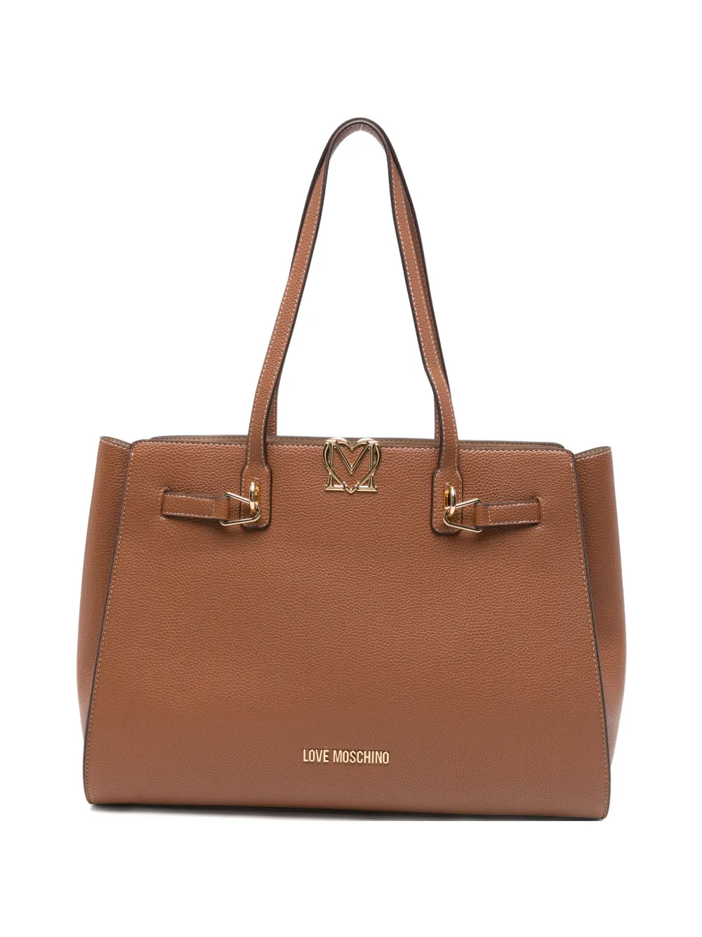 Love Moschino buckle logo tote bag - Marrone