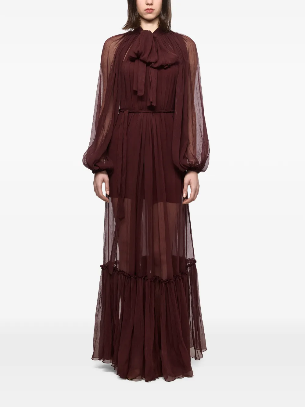 Atu Body Couture ruffled tie maxi dress - Red