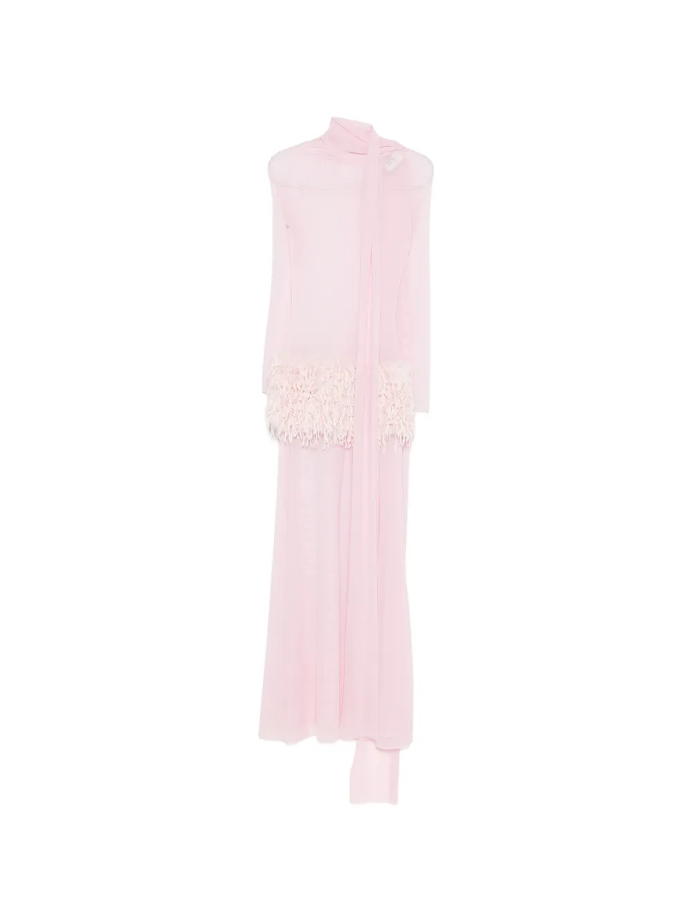 Atu Body Couture feather scarf maxi dress - Rosa
