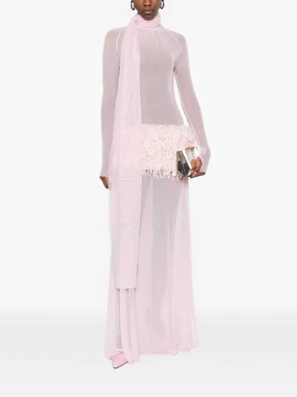 strapless open back dress ISA Scarf Satin Maxi Dress main image 0