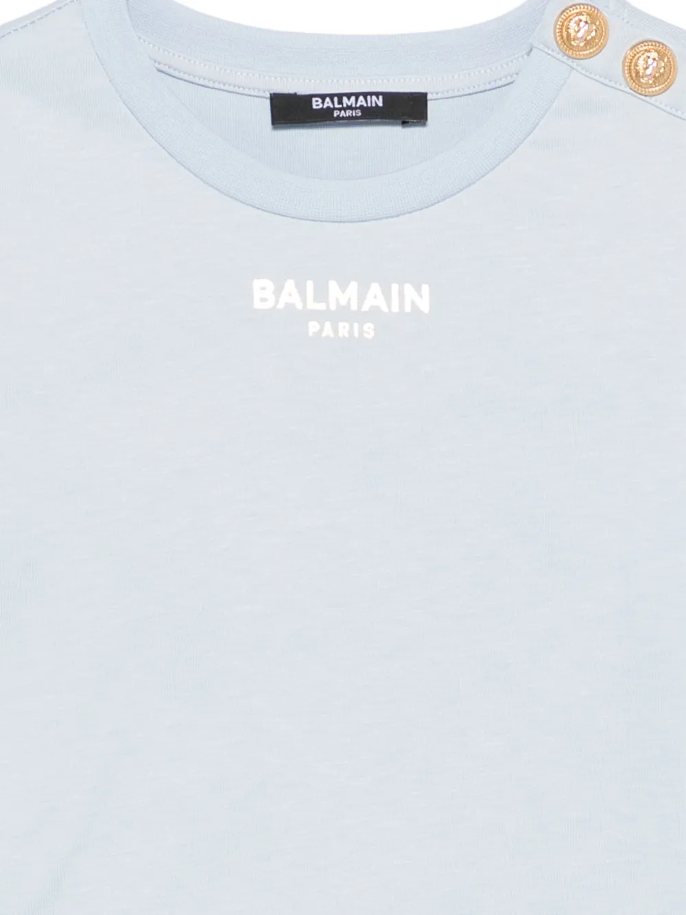  Balmain Kids Button-embellished T-shirt - Blue 