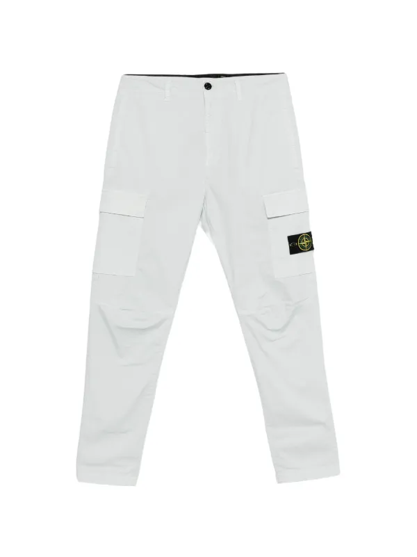 STONE  ホワイトカーゴパンツ Stone Island ロゴパッチ カーゴパンツ | ブルー | FARFETCH JP