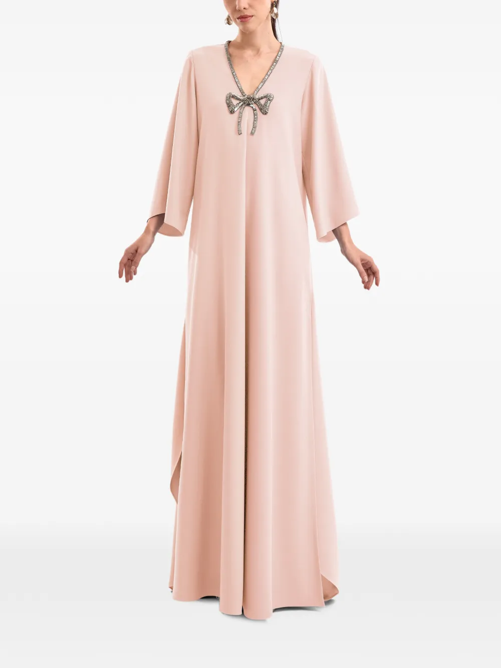 Gemy Maalouf Abito lungo con fiocco - Rosa