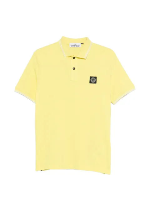 Stone Island playera tipo polo con ribete de canalé