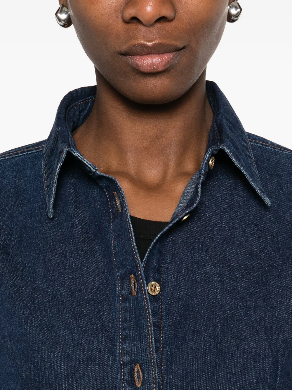 7 For All Mankind Blouse met knopen Blauw