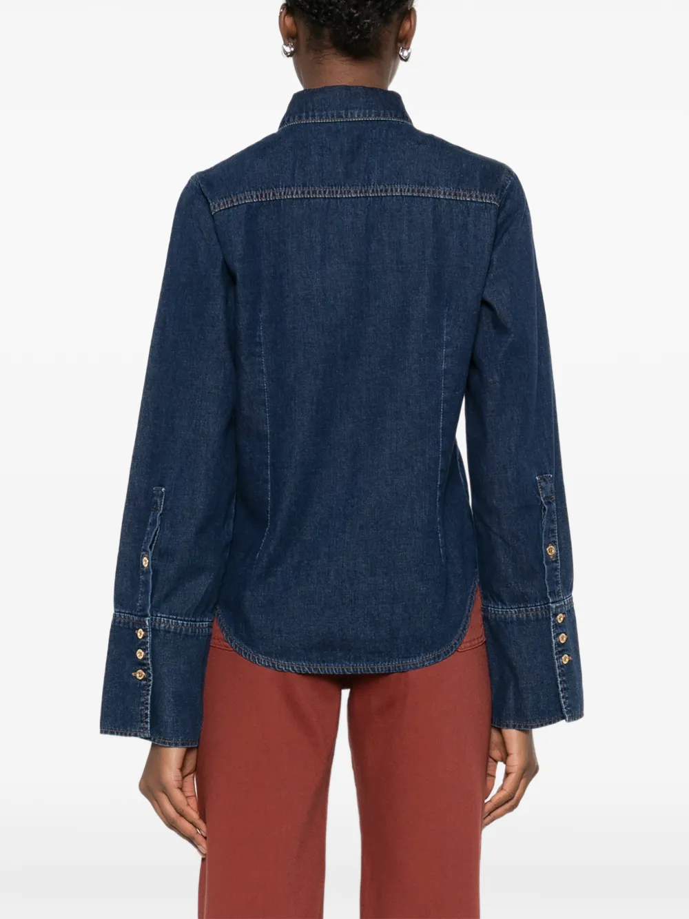 7 For All Mankind Blouse met knopen Blauw