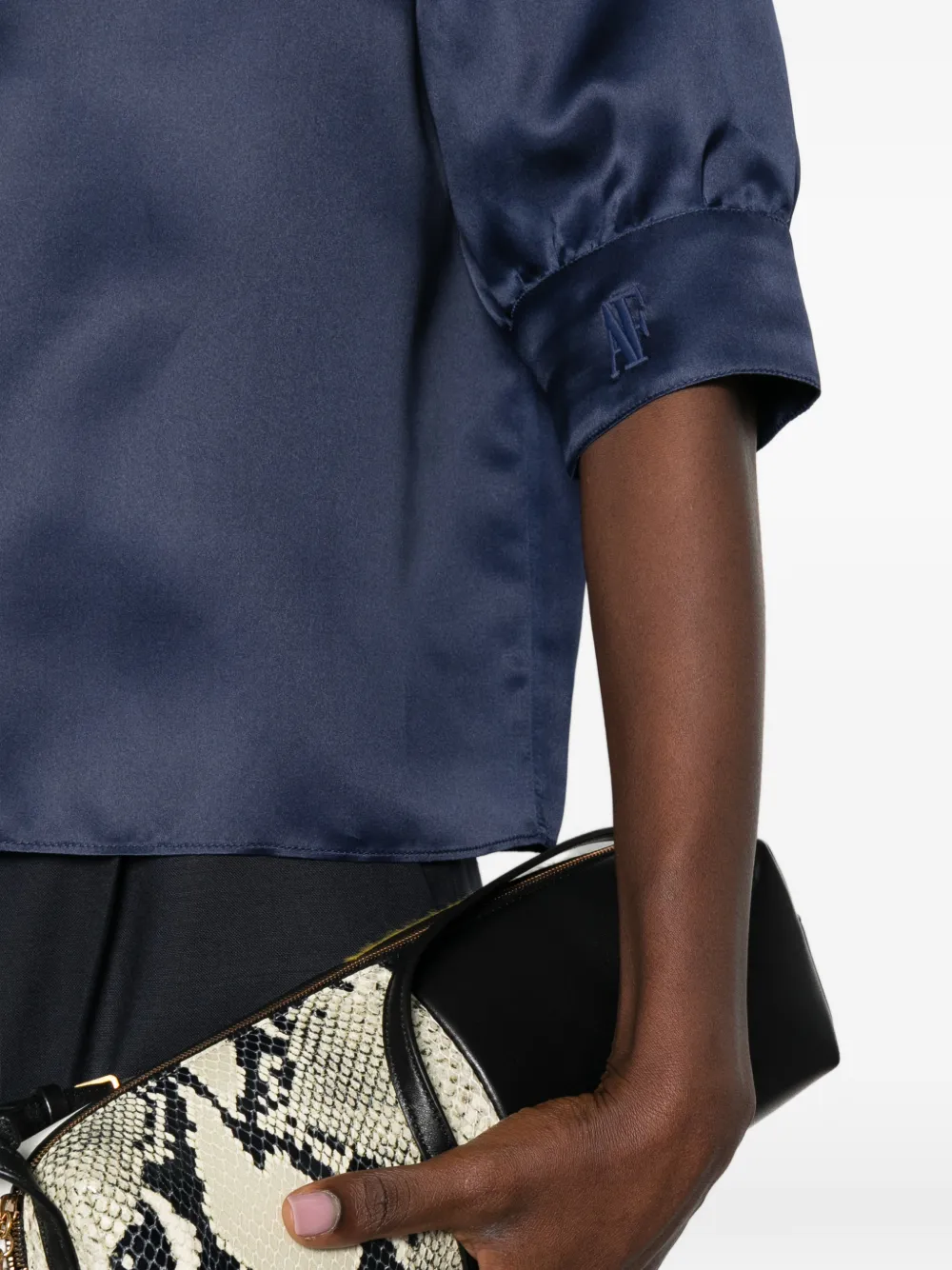 Alberta Ferretti blouse met korte mouwen Blauw