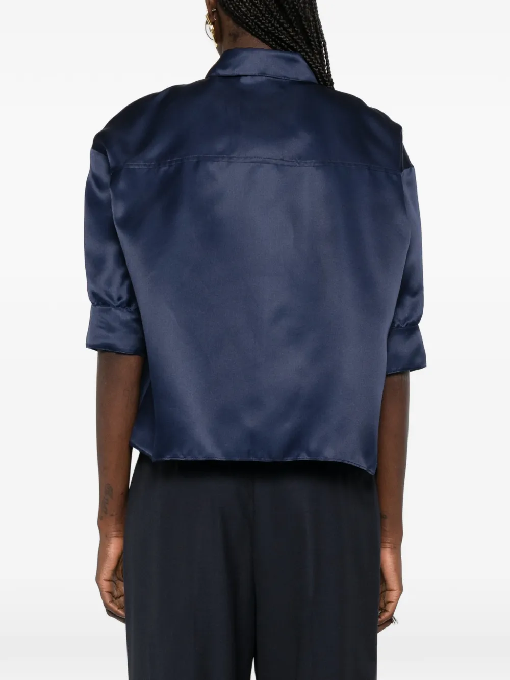 Alberta Ferretti blouse met korte mouwen Blauw