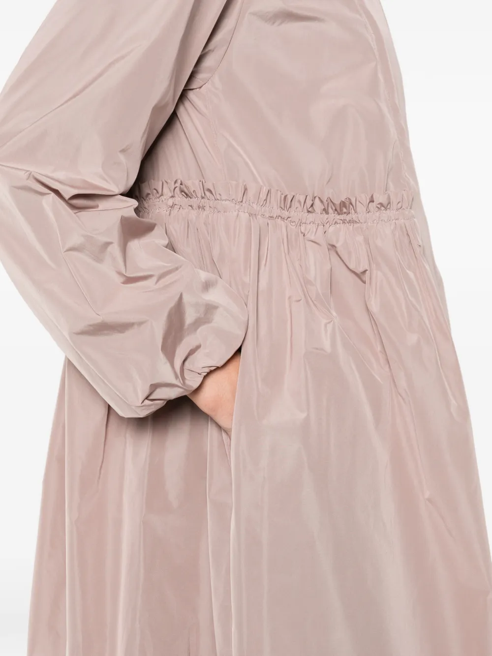 Herno Parka met capuchon en ruches Roze