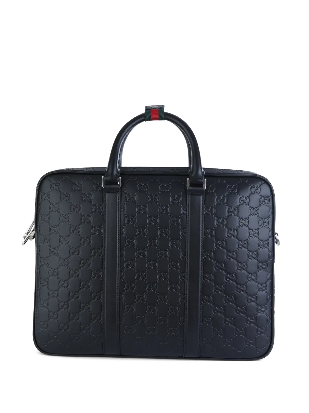 Gucci GG embossed handle briefcase | Black