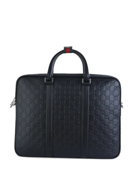 Gucci GG embossed handle briefcase