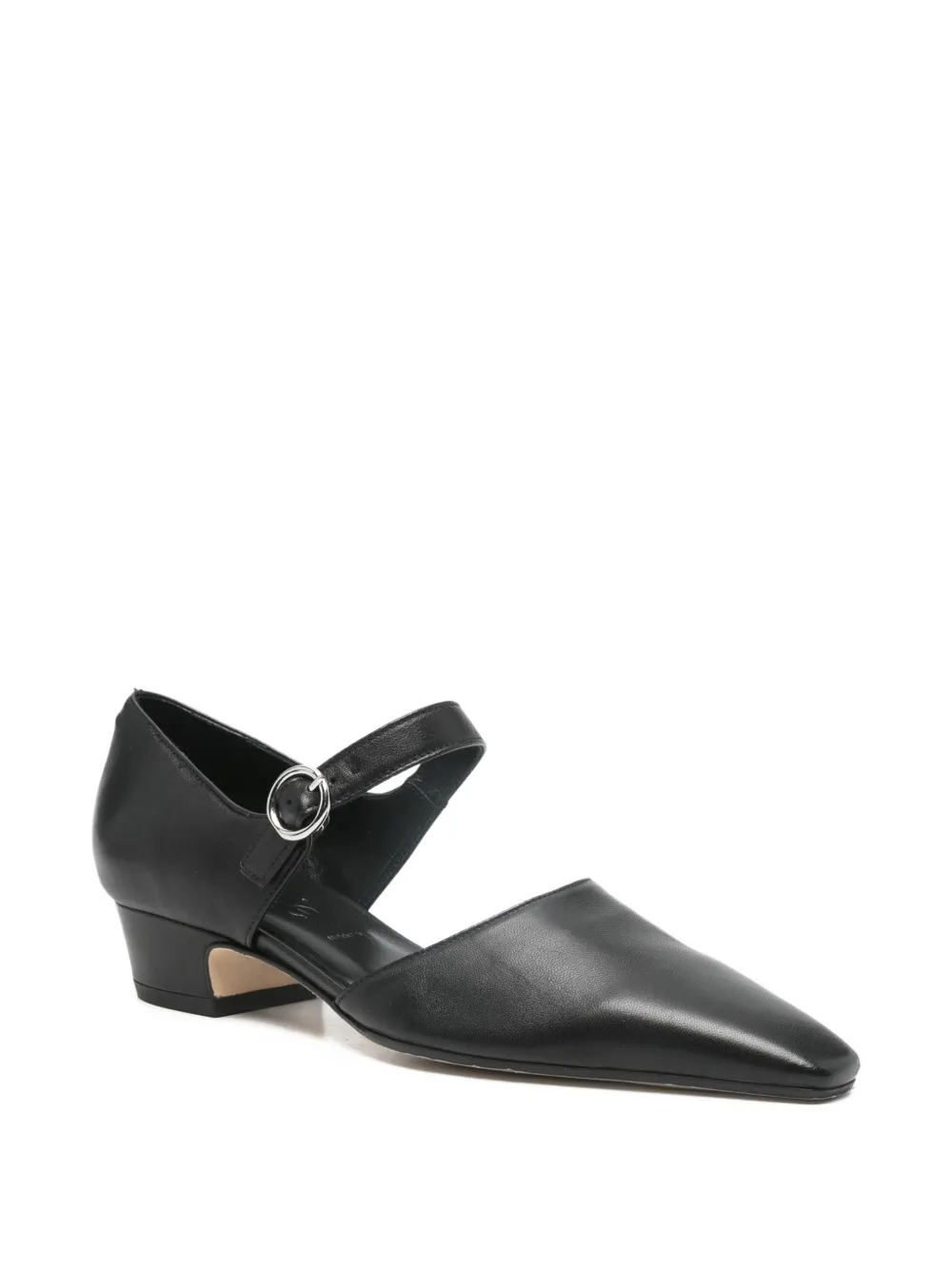 Aeyde Yara strap pointed pumps Zwart