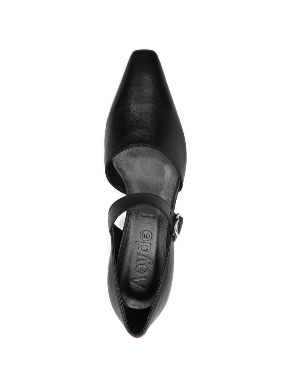 Aeyde Yara strap pointed pumps Zwart