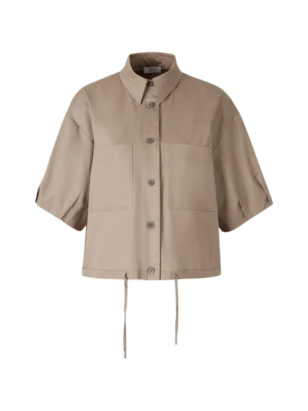 Peserico chest-pocket drawstring buttoned shirt - Toni neutri