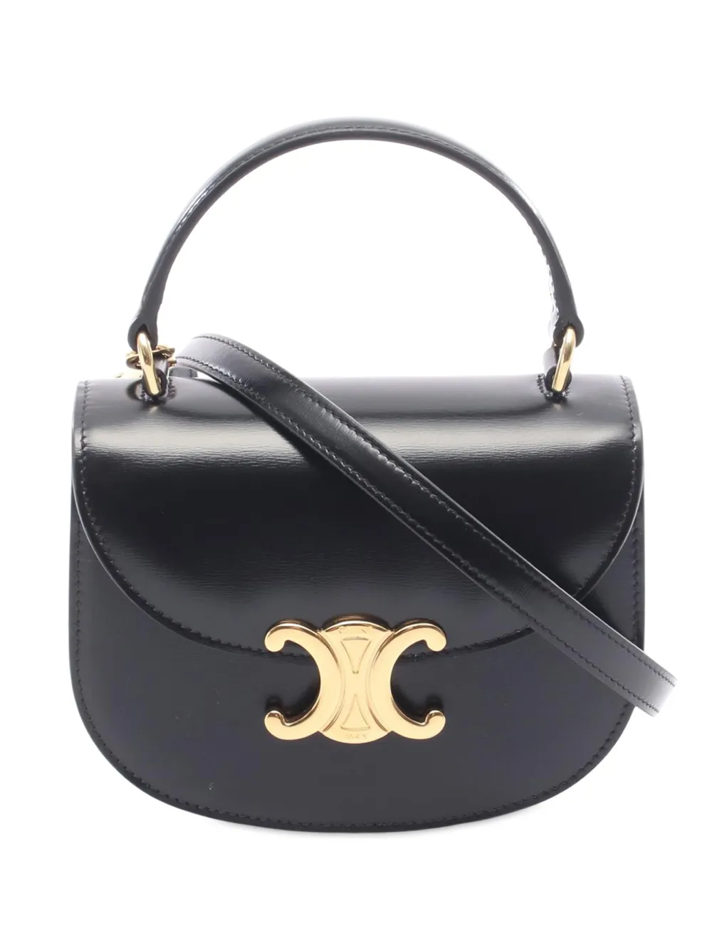 Celine Pre-Owned 2000-2025 Mini Shiny Calfskin Besace Clea satchel - Nero