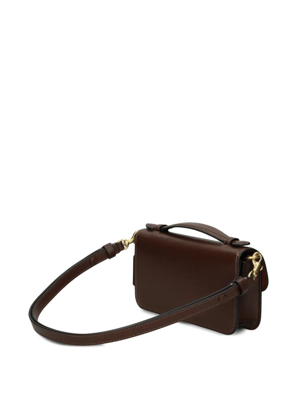  Coach Elora Top Handle Leather Satchel Bag - Brown 
