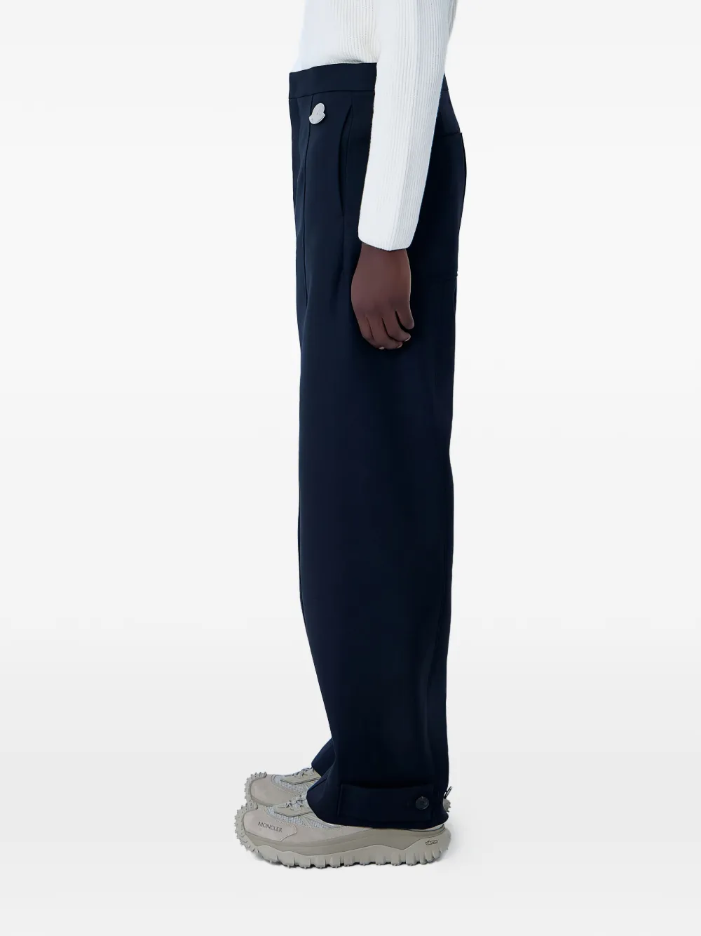 Moncler side logo trousers - Zwart