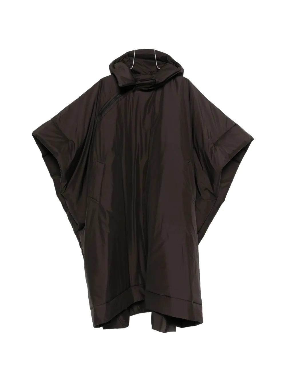Homme Plissé Issey Miyake hooded zip-fastening padded cape - Marrone