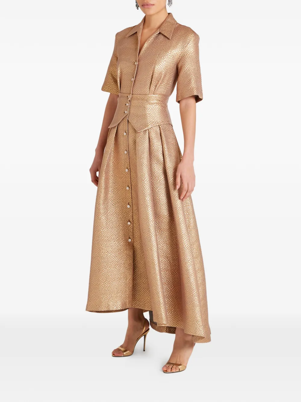 Temperley London Rita blousejurk met knopen Goud