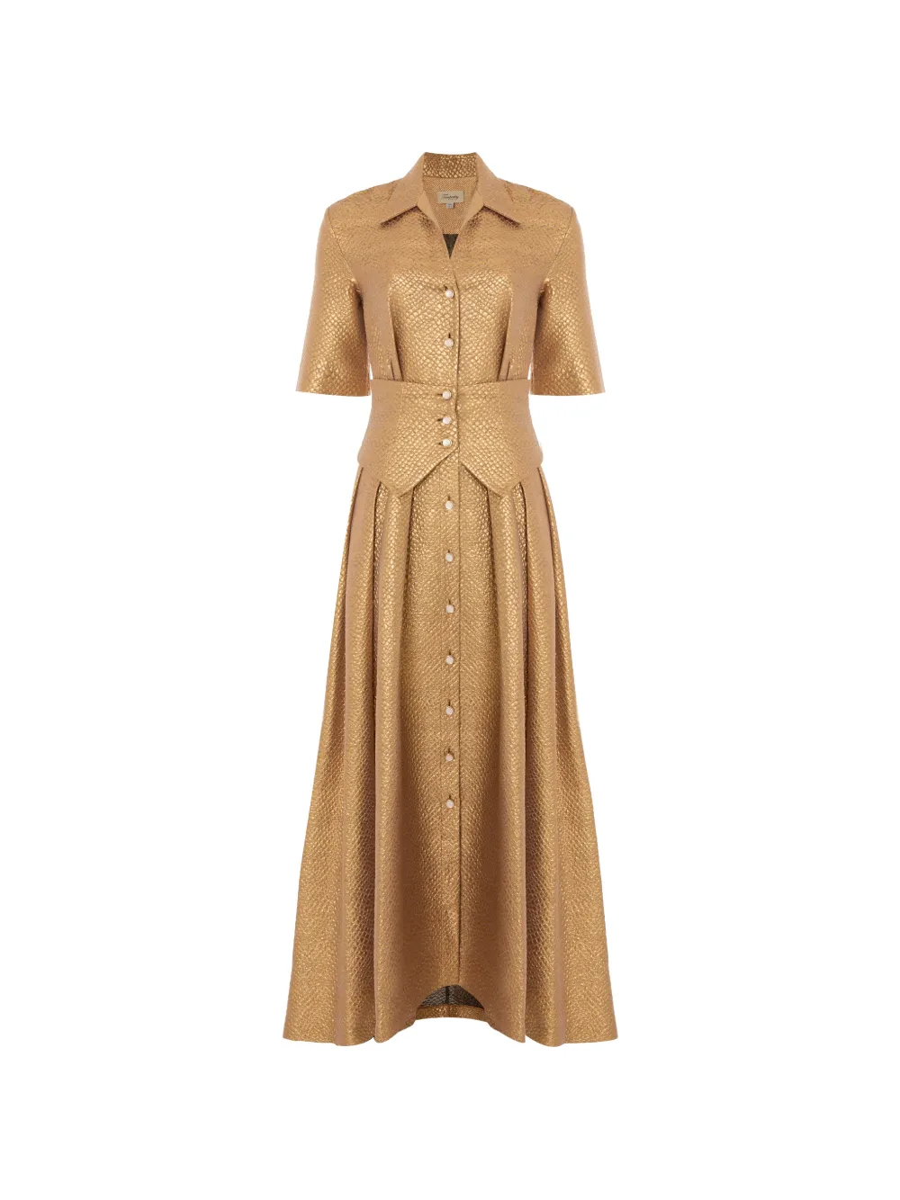 Temperley London Rita buttoned maxi shirt dress - Oro