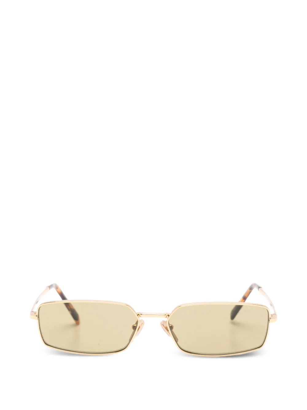 Pre-owned Prada A60s Rectangle-frame Sunglasses In Gold
