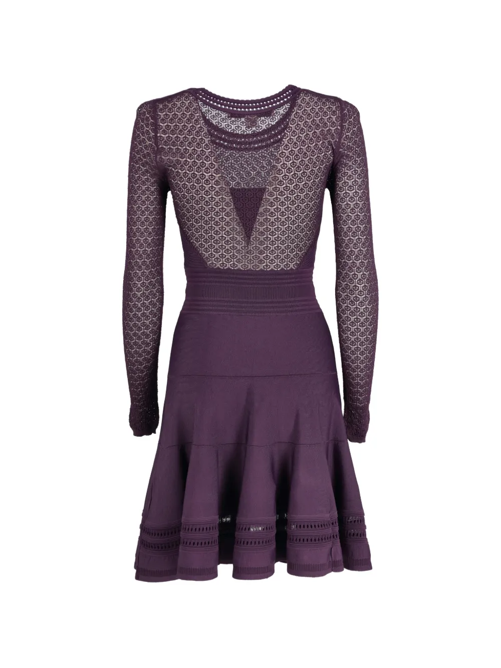 Diane Von Furstenberg Vintage sheer lace long-sleeve mini dress - Paars