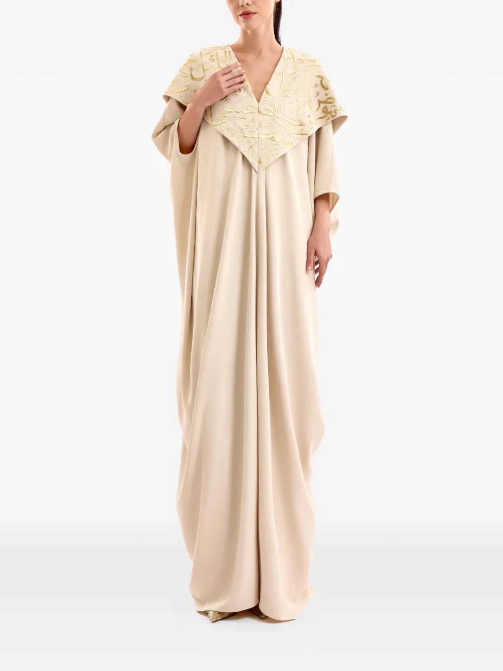 Gemy Maalouf Caftano con ricamo - Toni neutri