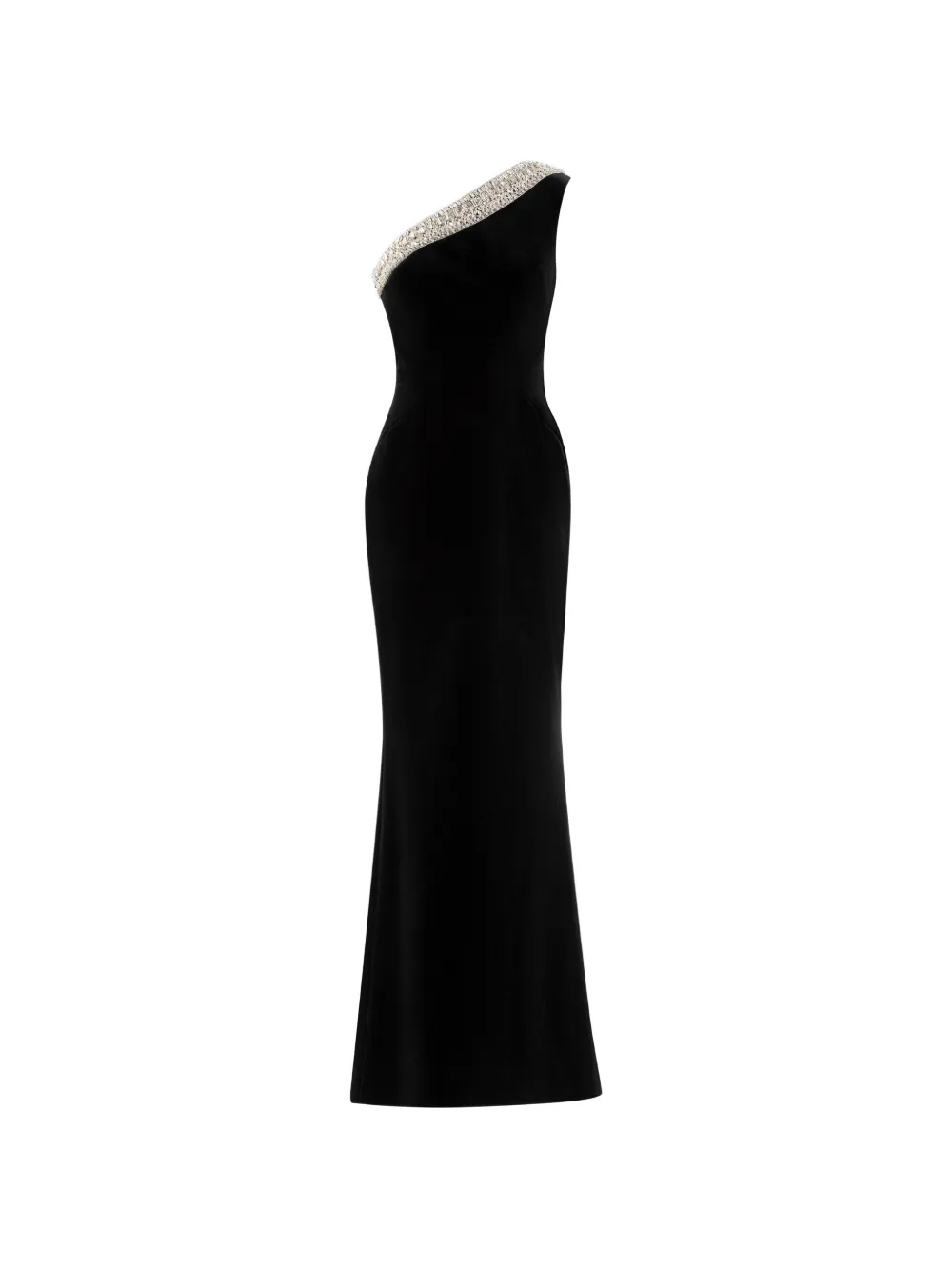 Saiid Kobeisy crystal one-shoulder maxi dress - Nero