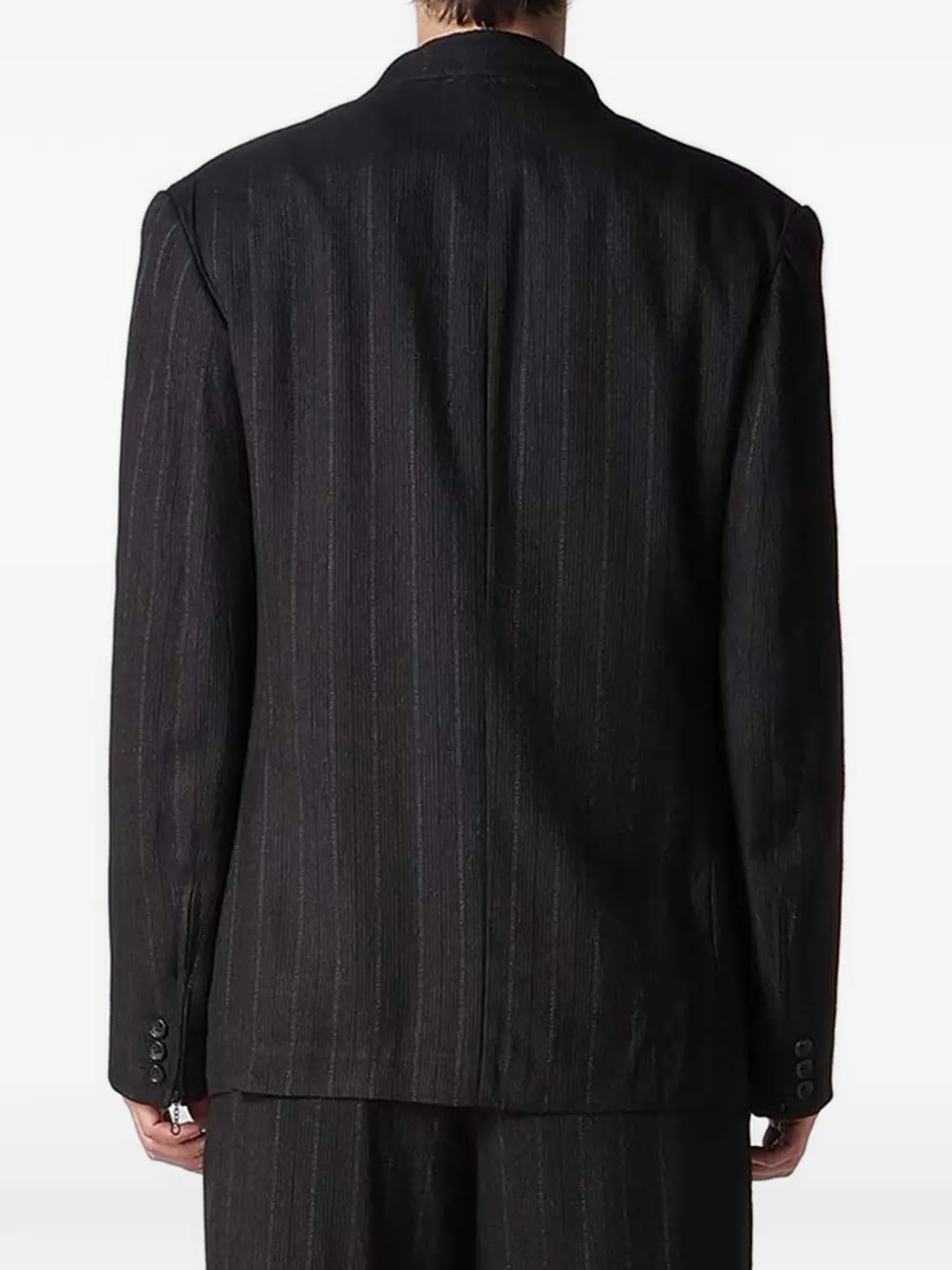 Y's Blazer met krijtstreep en drie knopen Zwart