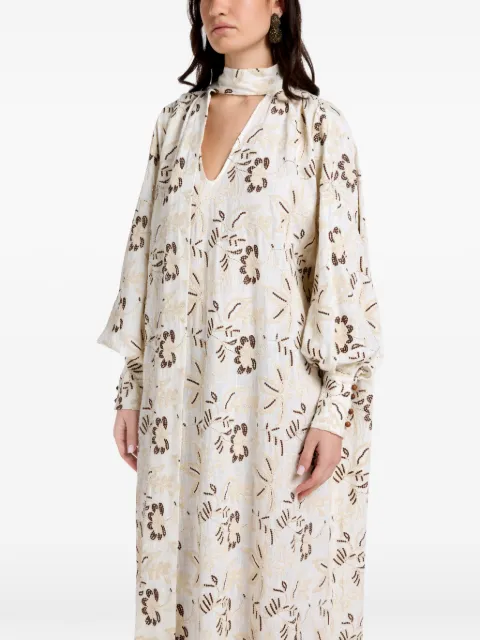 VASILIKI Mona floral V-neck maxi dress