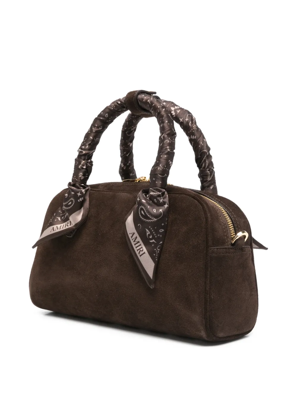  Amiri Logo-plaque Scarf-handle Tote Bag - Brown 