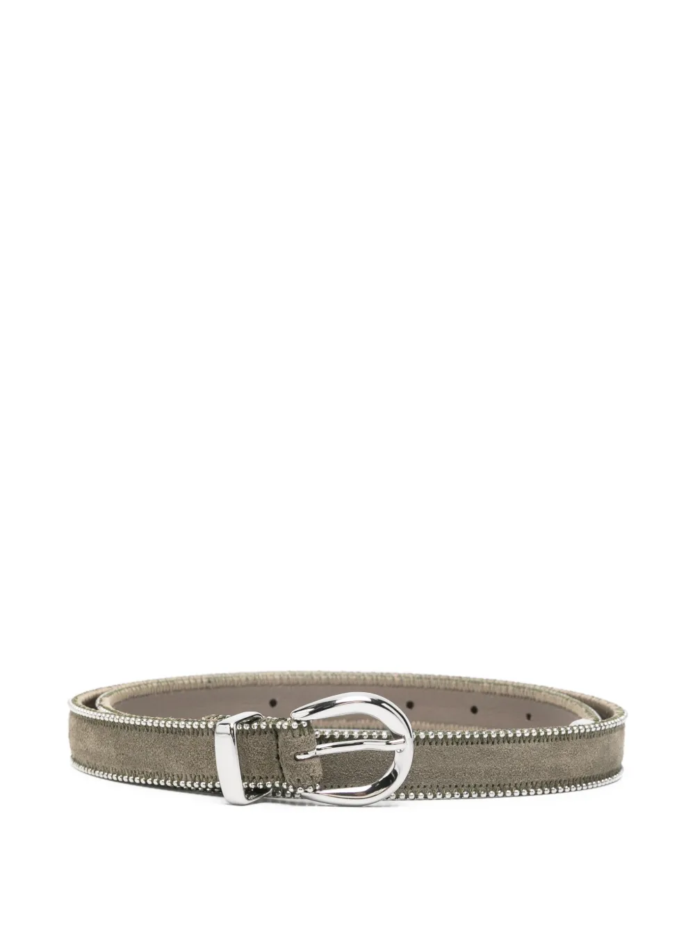 Peserico stud-embellished suede belt - Verde