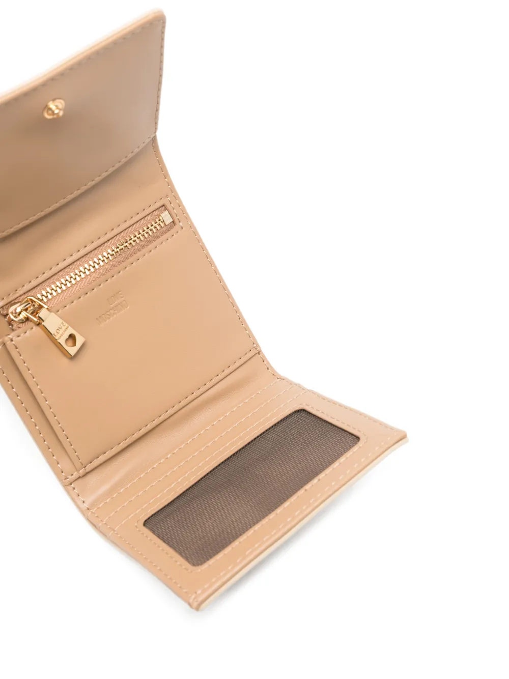  Love Moschino Logo Quilted Wallet - Neutrals 