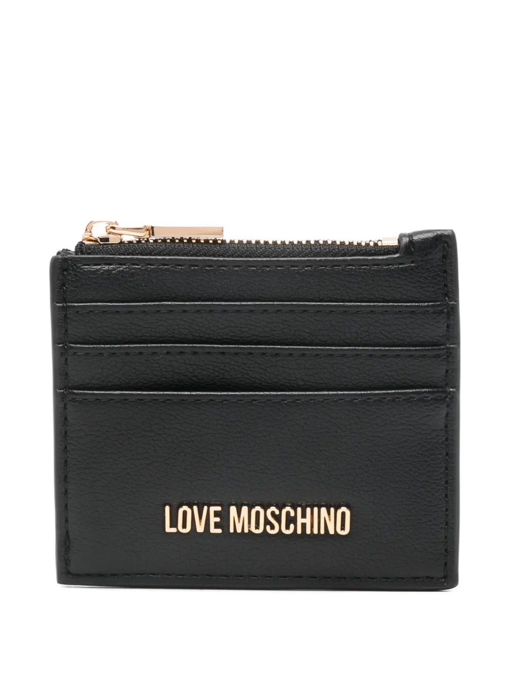 Love Moschino heart zip card holder - Nero