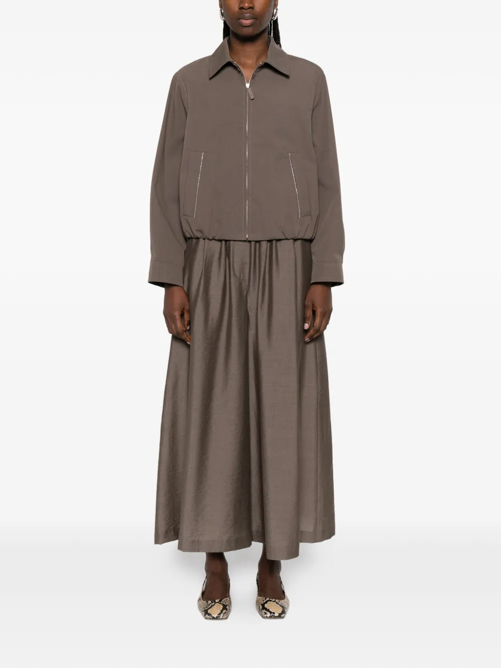  Peserico Zip-up Jacket - Brown 