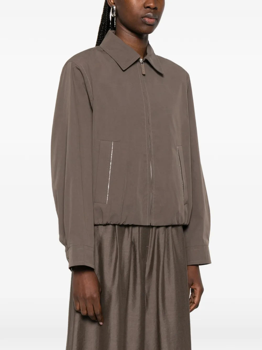  Peserico Zip-up Jacket - Brown 