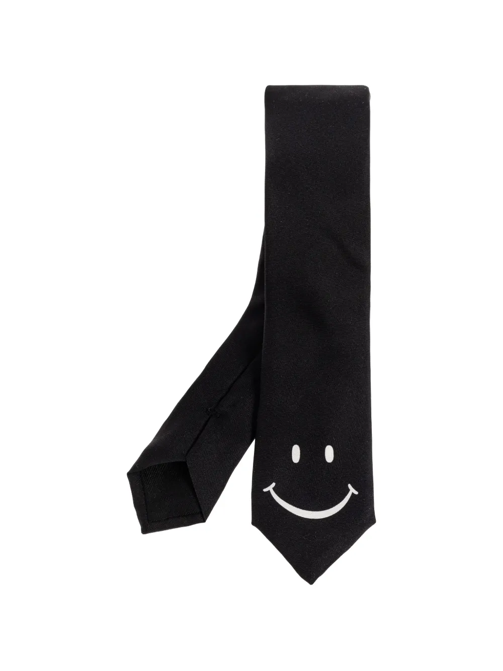 Moschino smiley-motif silk tie - Nero