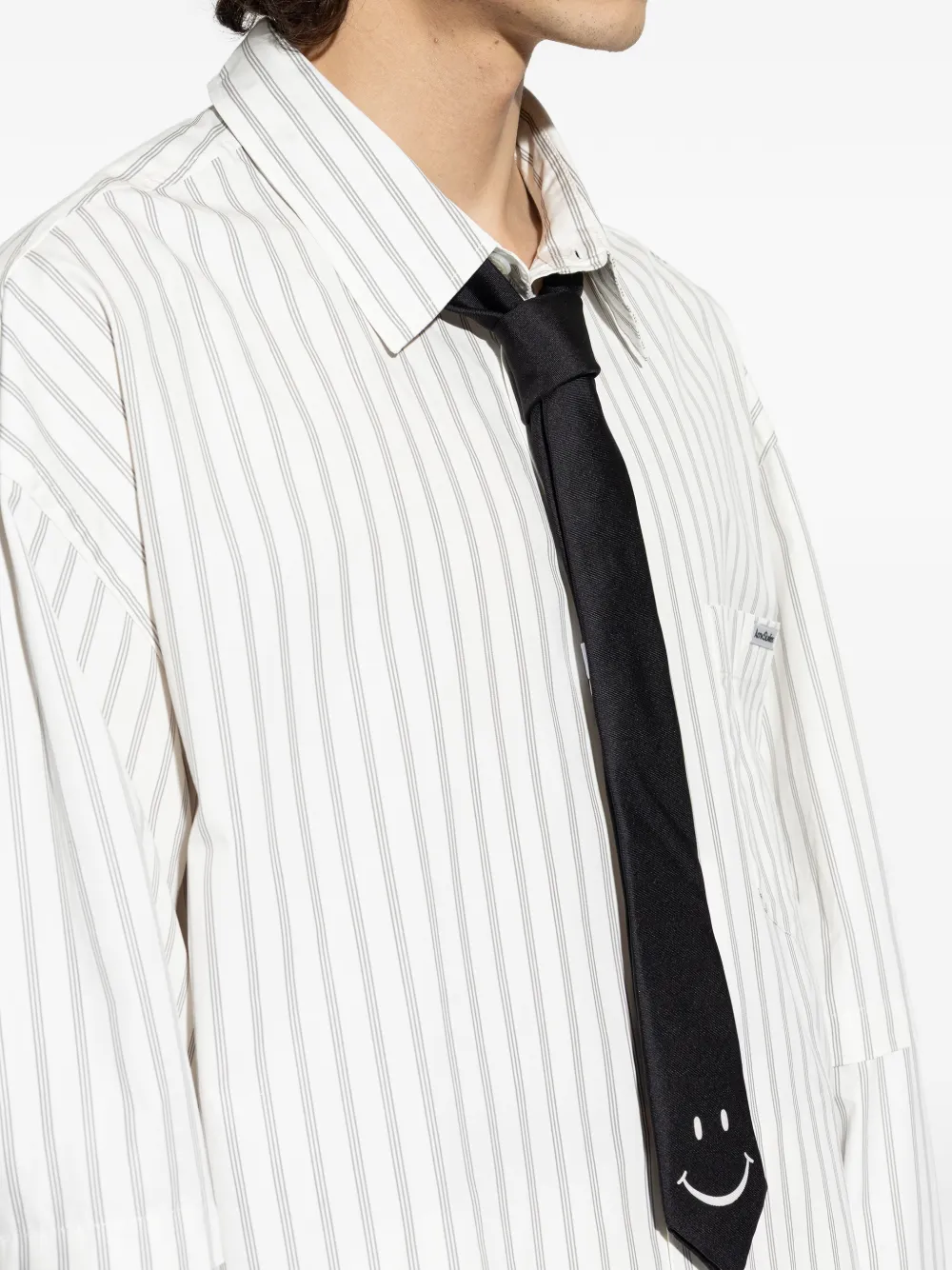 smiley-motif silk tie