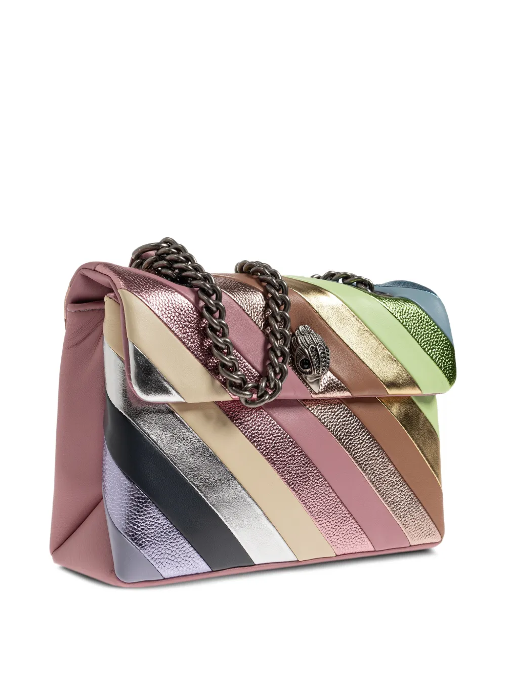 Kurt Geiger London Kensington mini-schoudertas met chevron-patroon Roze