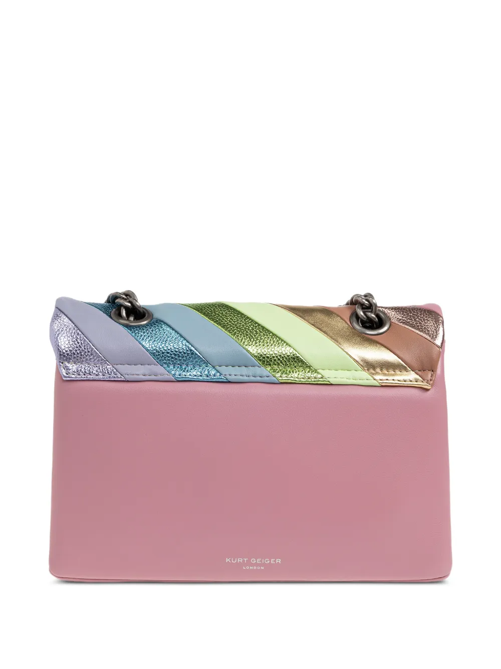 Kurt Geiger London Kensington mini-schoudertas met chevron-patroon Roze