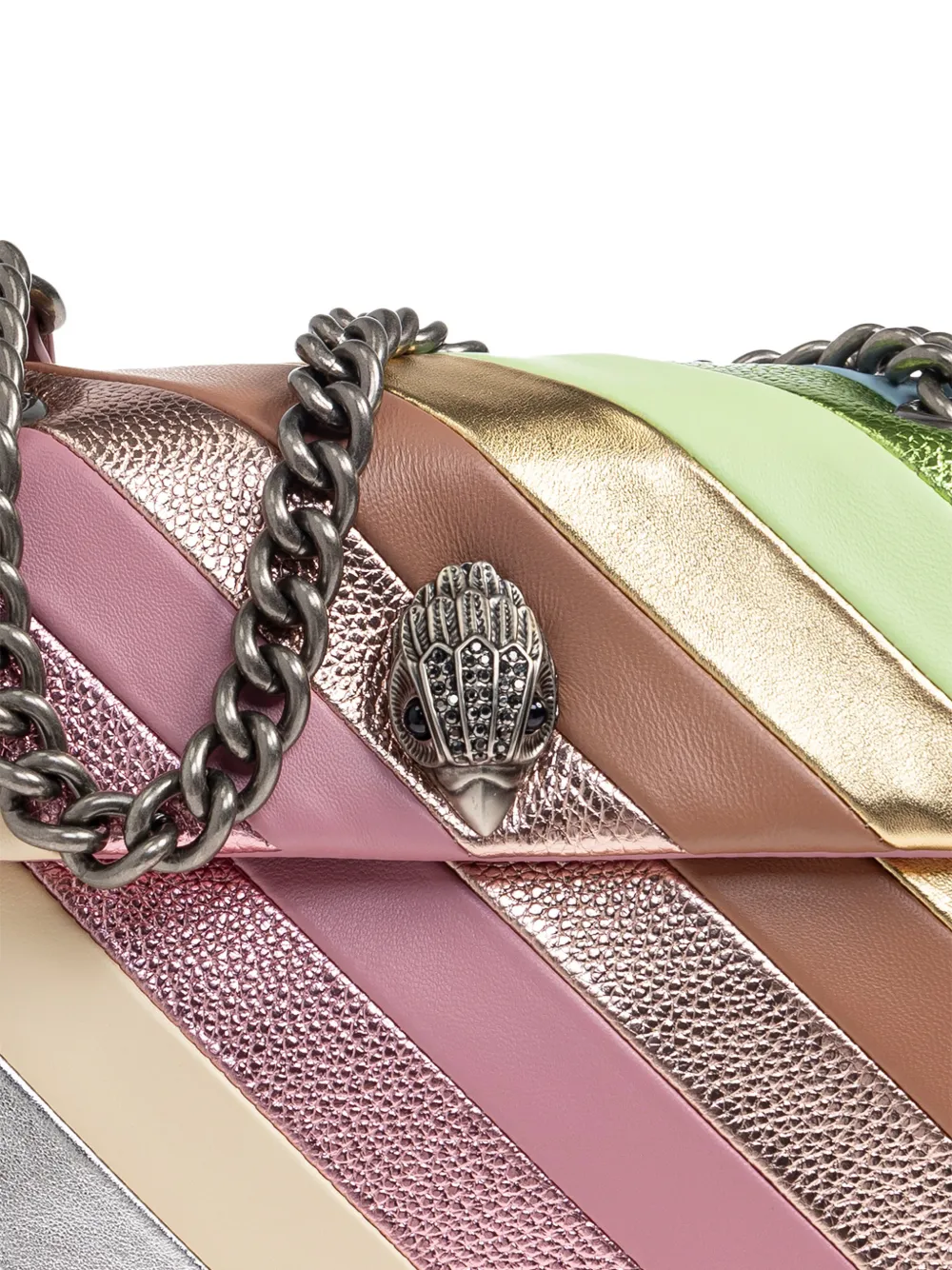 Kurt Geiger London Kensington mini-schoudertas met chevron-patroon Roze