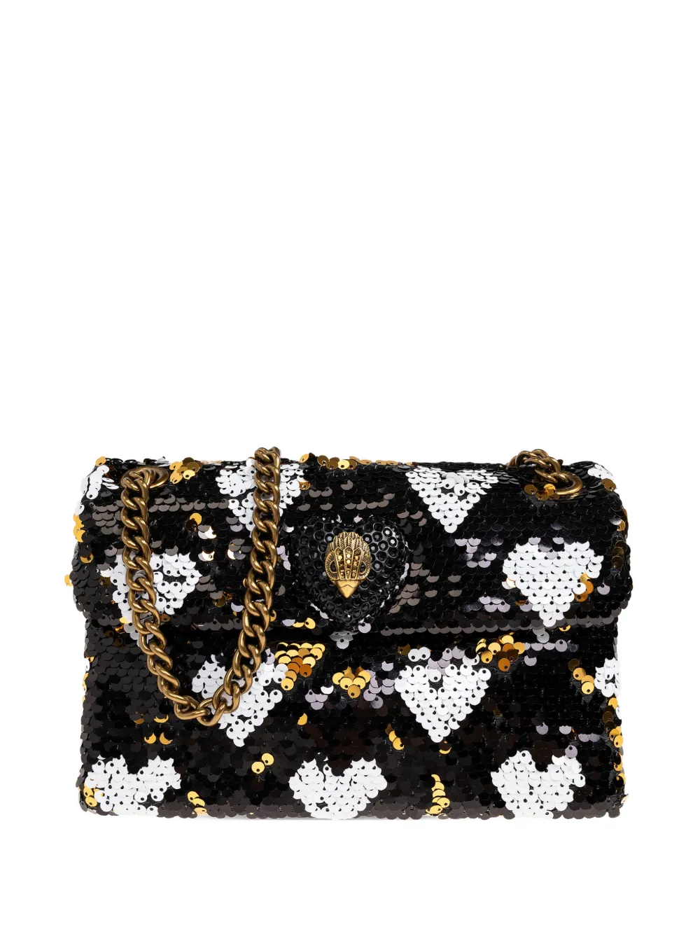 Kurt Geiger London sequin heart chain shoulder bag - Nero