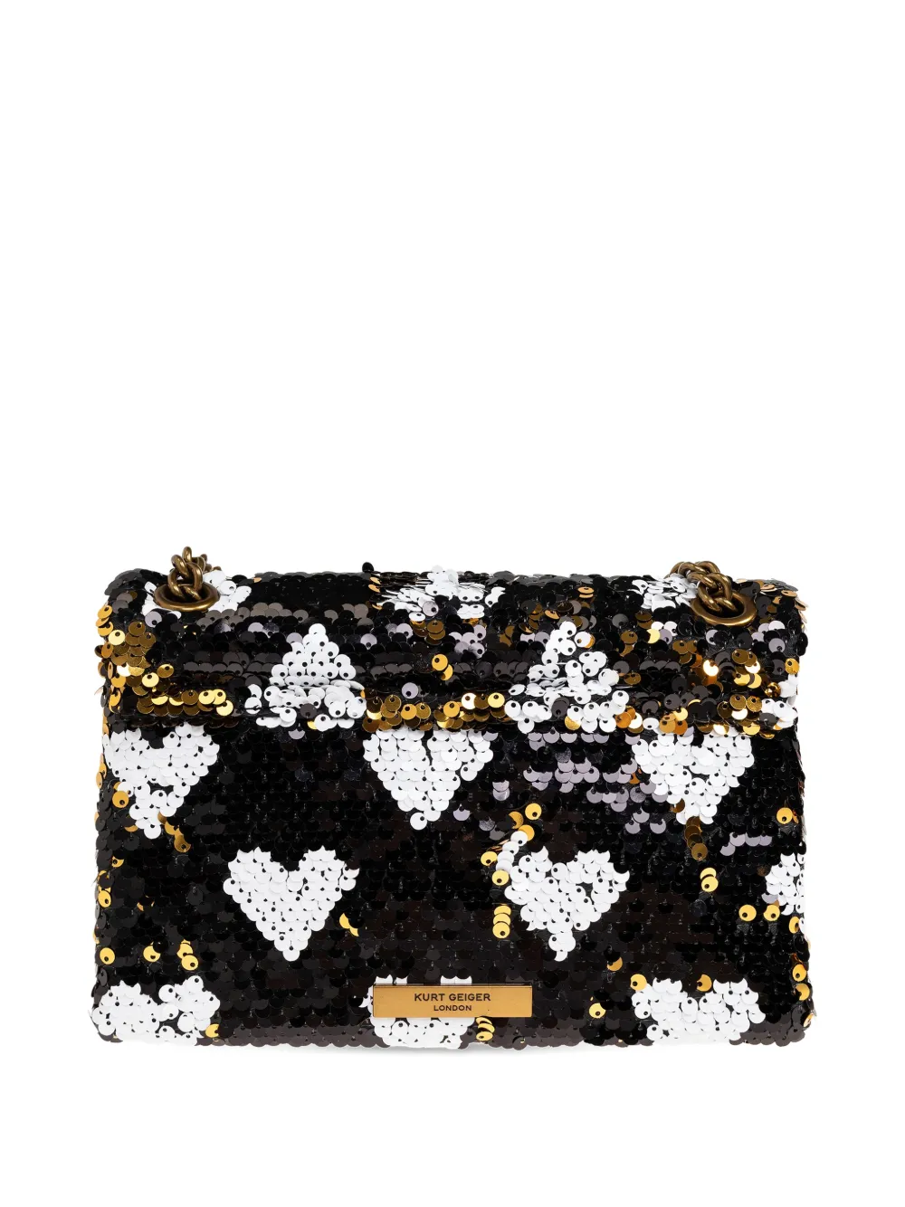 Sequin Heart Chain Shoulder Bag