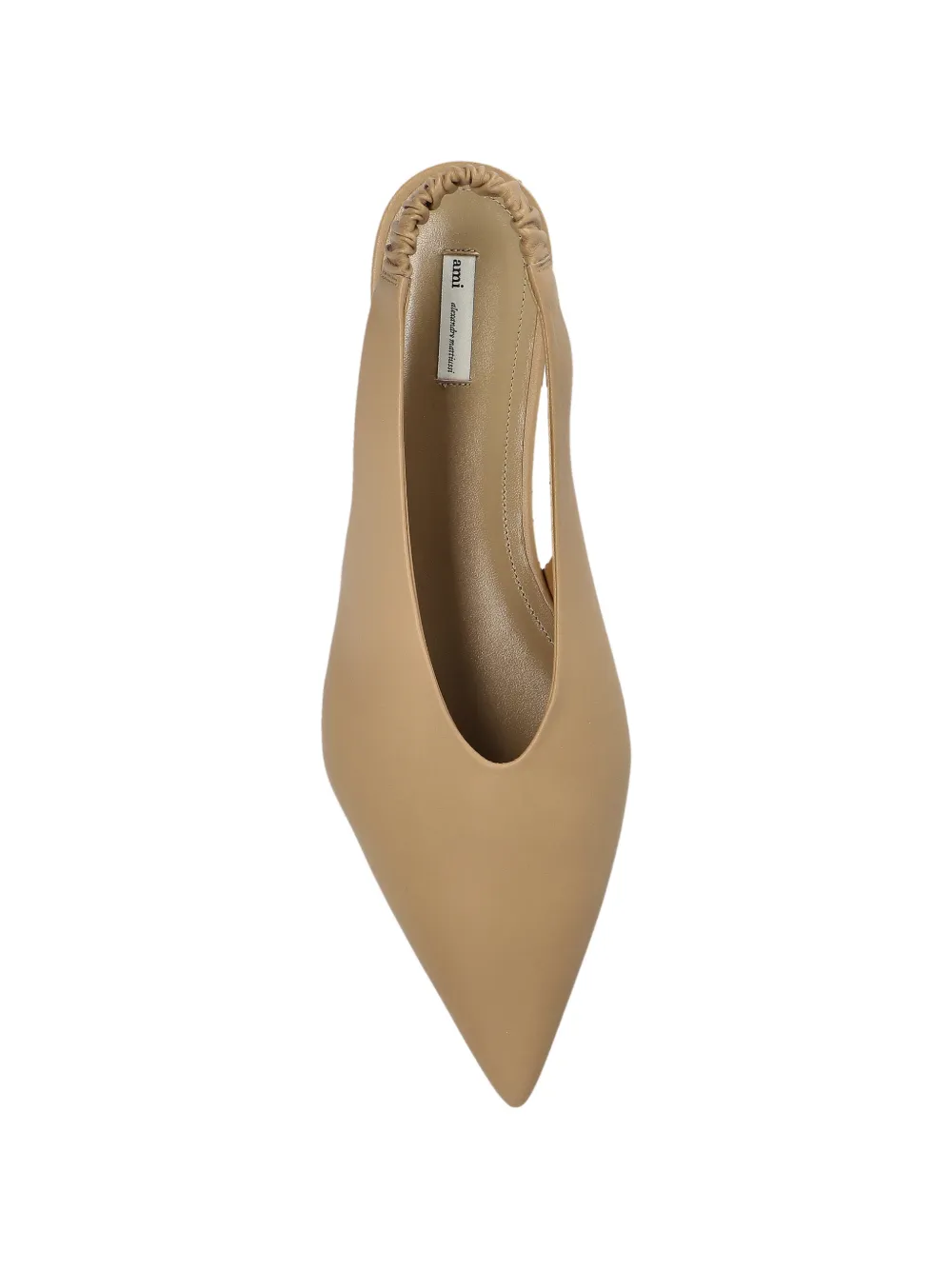 AMI Paris point-toe elasticated fat pumps Beige