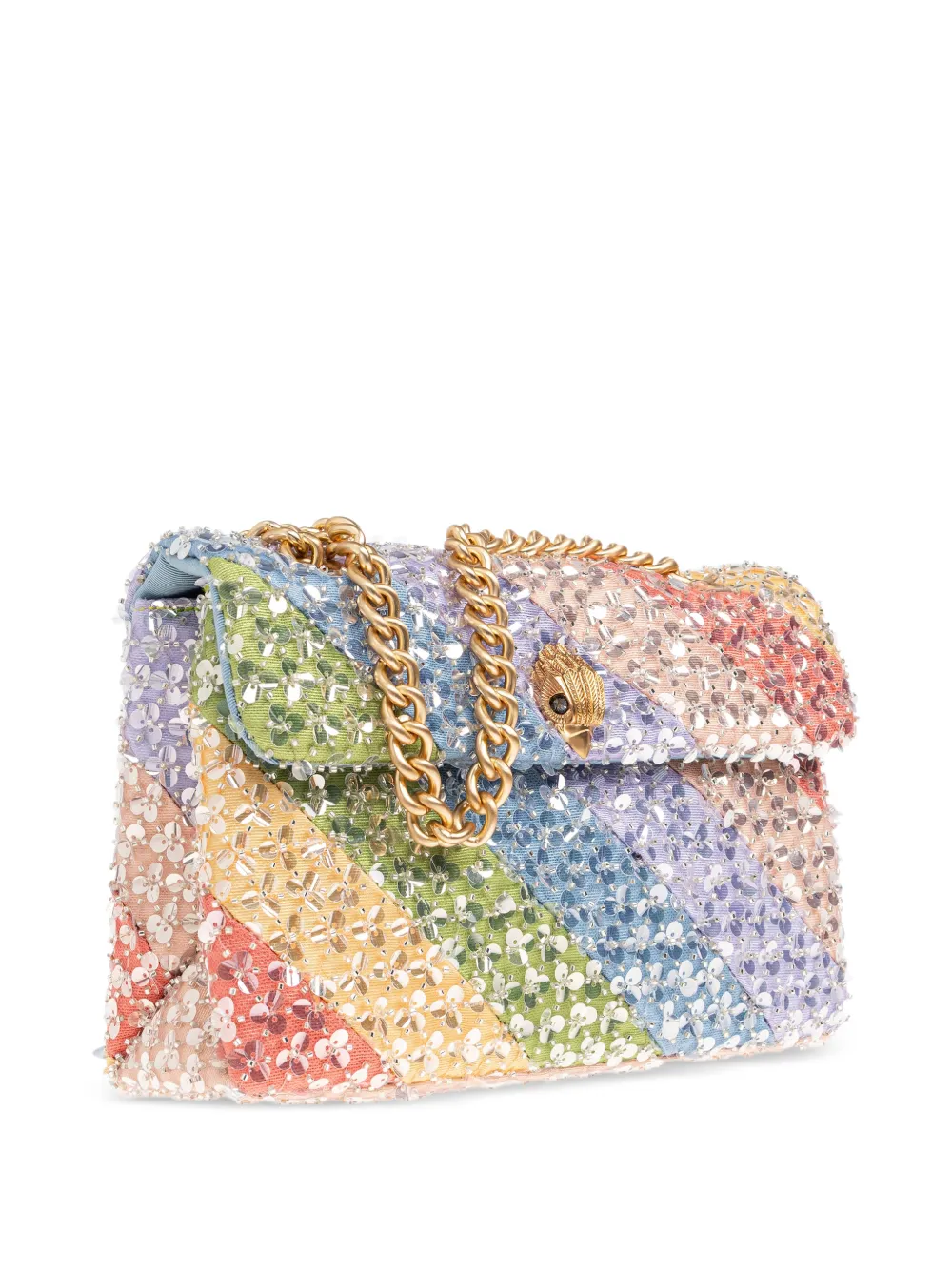 Kurt Geiger London Kensington schoudertas verfraaid met pailletten Blauw