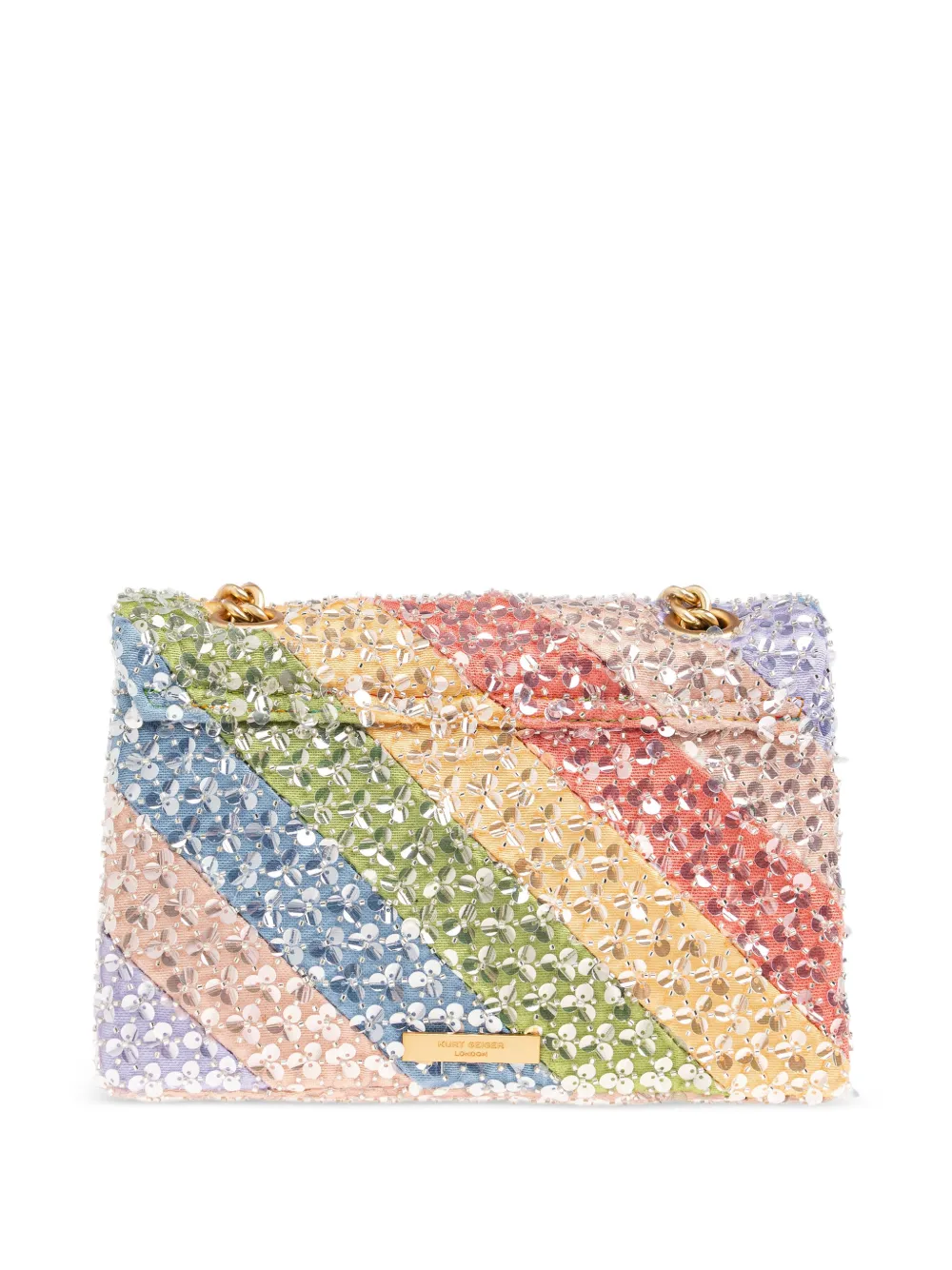 Kurt Geiger London Kensington schoudertas verfraaid met pailletten Blauw